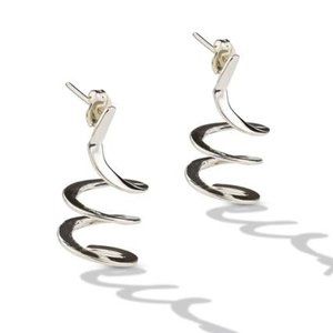 STERLING SILVER Spiral Drop POST EARRINGS e10026